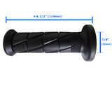 Kawasaki KZ1000, KZ1100, KZ1300 Black Soft Rubber Comfort Open End Motorcycle Grips (Pair)