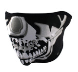 Zan Headgear Half Face Mask Chrome Skull Reversible Wind & Water Resistant