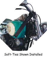 1 & 1/2" Hardbody Wide Orange Soft-Tie Pair For Transporting Motorcycles - 6,000 pound test