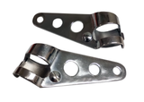 Chrome Billet Steel Motorcycle Side Mount Headlight Brackets Harley, BSA, Triumph, Norton Fits 28mm-38mm Forks (Pair)