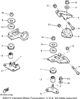 Nut, Flange (95702-08500-00) 1990 PHAZER II LE (ELEC START) (PZ480EP) 95701-08500-00