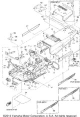 Footrest, Rear 2 UR FOR 8CL1 1995 VMAX 500 LE (ELEC START) (VX500EV) 88T-27441-00-00