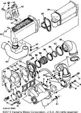 Silencer, Exhaust 1993WAVE RUNNER III (WRA650R) 6R7-14753-00-9M