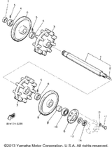 Axle, Front 1988 SRV (SR540M) 8L0-W4751-00-00