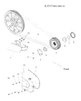 Victory Cover, Output Sprocket, 180, Black Engine Wrinkle 2011  Vision All Options (V11Sw36/Sa36/Aw36) 5632406-521
