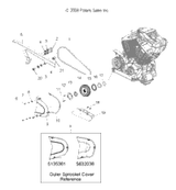 Victory Cover, Output Sprocket, Chrome 2007  Jackpot/Ness All Options (V07Xb26/Bc26) 5135361-156