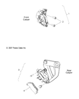 Victory Asm., Brake Caliper, Left Rear, Silver 2008  Jackpot All Options (V08Bc26/Xb26) 1911312-385