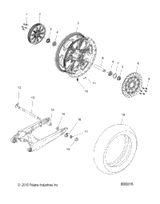 Victory Asm., Wheel, Rear, Cast, Flat Black Mach [Incl. 3-7,10,11] 2016  Vegas All Options (V16Gb36) 1522515-463M