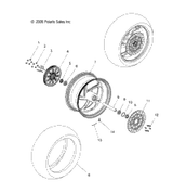 Victory Asm., Wheel, Cast, Rear, Black [Incl. 5-7,9,10,13,14] 2007  Jackpot/Ness All Options (V07Xb26/Bc26) 1520864-266
