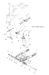 Victory Asm., Swing Arm W/Bearings [Incl. 8,12,13,15,16,22,23] 2015  Cross Country/Touring All Options (V15Cw/Db/Dw/Tw36) 1016712