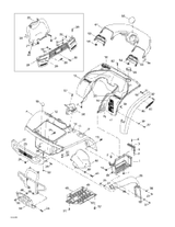 Can-Am Rear Fascia Ass'y, black Includes 28 - 29. 1999  Traxter, 7400/ 7401/7413/7414 703500012