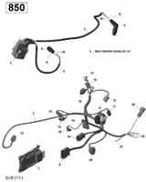 Can-Am Wiring Harness Except CARB 2019  Outlander MAX 850 EFI - North America 420264796