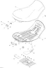Can-Am Seat Ass'y Includes 1 to 5 2008  Outlander 650 XT 708000507