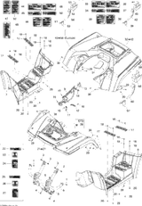 Can-Am Front Fender Kit, Gray Includes 21 to 27, Steel Gray 2008  Outlander MAX 800 LTD 703500631