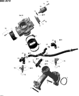 Can-Am Throttle Body Ass'y Includes 8 to 16 2008  Outlander MAX 650 XT 420296872