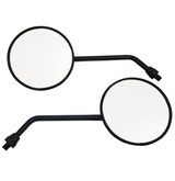 Black Round "Motocross" Motorcycle Handlebar Mirrors Pair for Ducati Models