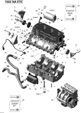 Sea-Doo Cylinder Block With Sleeves Includes 1 to 9 2012 GTX 155, (38CS, 38CR) 420892461