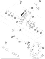 KTM REAR RIM 2,15X18'' EXCEL AL7 2005 300 EXC 54810070000