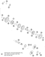 KTM GASKET SET 125-200  '98-'05 2003 125 MXC 50330099000