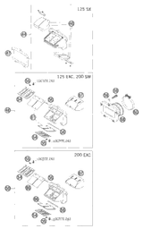 KTM GASKET SET 125-200  '98-'05 1999 125 SXS 50330099000