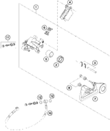 KTM BRAKE CALIPER REAR CPL. 2005 2005 2008 450 SMR 54813080144