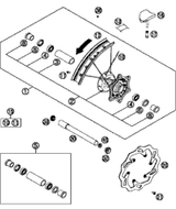 KTM FRONT WHEEL HUB CPL. 2021 300 XC-W TPI Chassis 77709010144