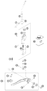 KTM REAR BRAKE CYLINDER CPL. 2004 2004 2010 250 SX-F 54813060100