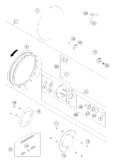 KTM REAR WHEEL HUB CPL. 50SX 2015 2023 50 SX MINI Chassis 45210010144