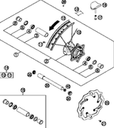 KTM REAR HUB CPL. GOLD     03 2004 125 EXC 5481001004496