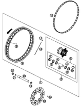 KTM REAR HUB CPL. GOLD     03 2005 125 SX Tyla Rattray 5481001004496