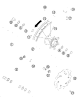 KTM REAR HUB CPL. GOLD     03 2005 525 SX Racing 5481001004496