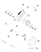 KTM REAR HUB CPL. GOLD     03 2004 125 SXS 5481001004496