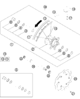 KTM REAR WHEEL HUB CPL. 2012 450 SXF 78010010144
