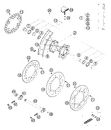 KTM REAR HUB CPL. GOLD     03 2003 250 EXC Racing 5481001004496
