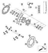 KTM REAR HUB CPL. GOLD     03 2005 125 EXC Sixdays 5481001004496