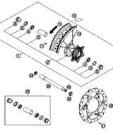 KTM REAR HUB CPL. GOLD     03 2005 125 EXC 5481001004496