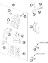 KTM CALIPER NAT. WITHOUT PADS 2012 250 XCFW 7701301500101