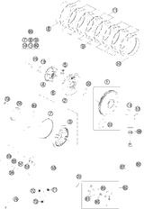 KTM OUTER CLUTCH HUB 72-T CPL. 03 2005 250 SX 54832001072