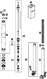 KTM OUTER TUBE L=550MM D=54/60 2017 1290 SUPER DUKE R BLACK 48600484