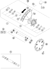 KTM Rear wheel hub cpl. NEW PART 2019 85 SX 19_16 70010010144