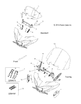 Victory Deflector, Low, Dark Smoke 2014  Cross Country/Touring/15Th Anniversary All Options (V14Da/Db/Dw/Tw/Zw36) 5450055