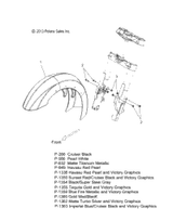 Victory Fender, Front 2014  Cross Country/Touring/15Th Anniversary All Options (V14Da/Db/Dw/Tw/Zw36) 1016415-1350