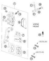 KTM AXLE-CLAMP R/S CPL. W. TUBE 2011 1190 RC8R White 43570522S1