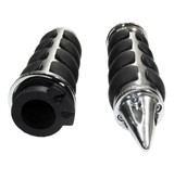 ISO grips feature removable end caps designed to look like a spike.  The throttle side grip comes with an inner throttle tube which replaces your old throttle tube and reduces throttle sticking making throttle tuning smooth and precise.