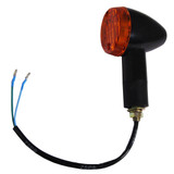 Honda CB50,CB100,CB125 Black Round Motorcycle Mini Amber Bullet Turn Signals Pair