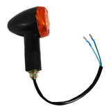 Honda CB50,CB100,CB125 Black Round Motorcycle Mini Amber Bullet Turn Signals Pair
