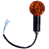 Kawasaki KZ750, KZ900 Black Round Motorcycle Mini Amber Bullet Turn Signals Pair
