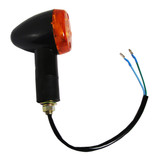 Black round mini motorcycle turn signals side view