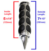 Kawasaki ZX7, ZX7R, ZX9R Motorcycle Chrome Handlebar ISO "Spike" Grips Pair