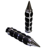 Suzuki Bandit 250, 400, 600, 600S Motorcycle Chrome Handlebar ISO "Spike" Grips Pair